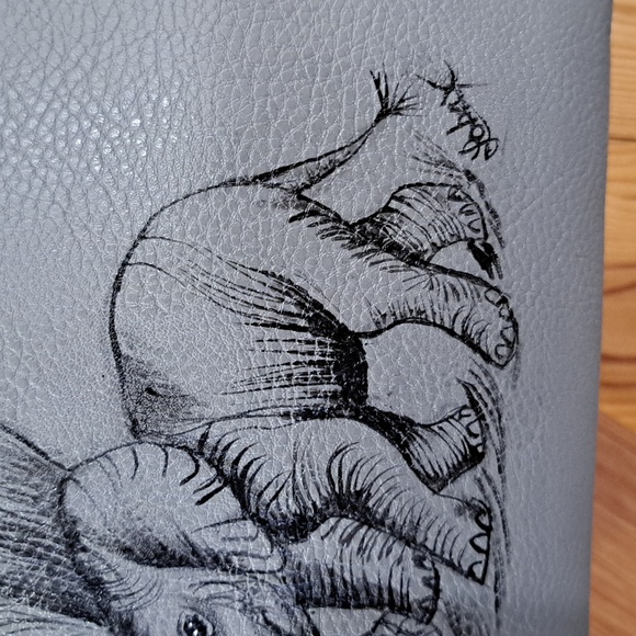 Hand Crafted Painted Elephant Faux Leather Purse Bag Tote Upcycle - Picture 6 of 16